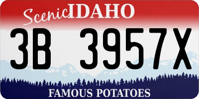ID license plate 3B3957X