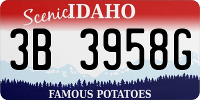 ID license plate 3B3958G