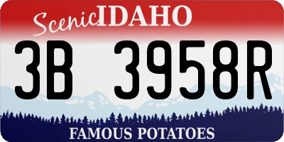 ID license plate 3B3958R