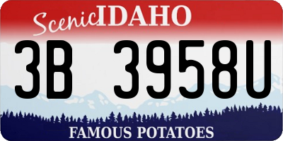 ID license plate 3B3958U