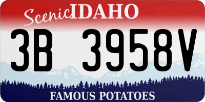 ID license plate 3B3958V