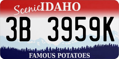 ID license plate 3B3959K
