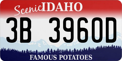 ID license plate 3B3960D