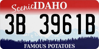 ID license plate 3B3961B