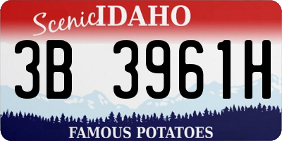 ID license plate 3B3961H
