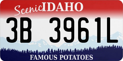 ID license plate 3B3961L