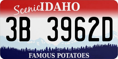 ID license plate 3B3962D