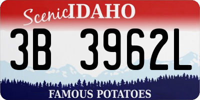 ID license plate 3B3962L