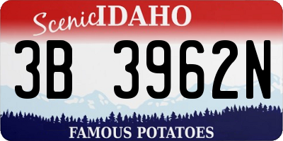 ID license plate 3B3962N
