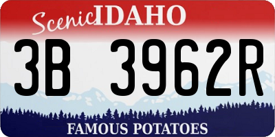ID license plate 3B3962R