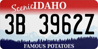 ID license plate 3B3962Z