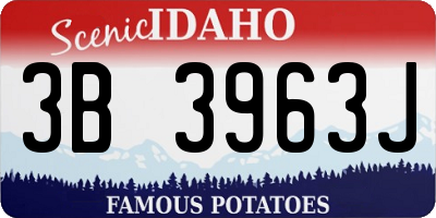 ID license plate 3B3963J