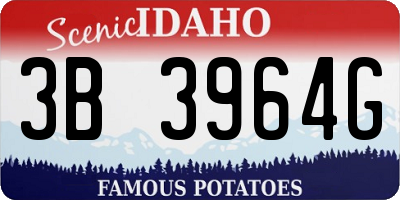 ID license plate 3B3964G