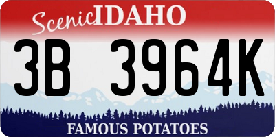 ID license plate 3B3964K