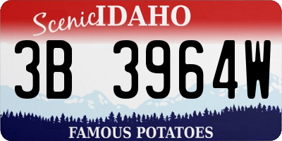 ID license plate 3B3964W