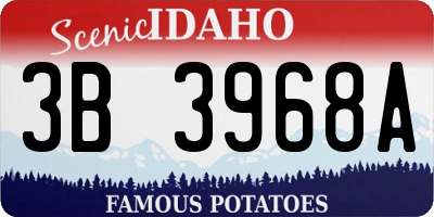 ID license plate 3B3968A
