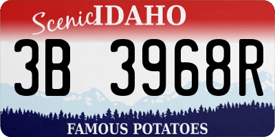 ID license plate 3B3968R