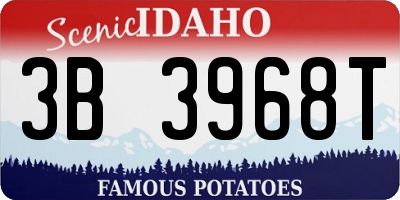 ID license plate 3B3968T