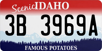 ID license plate 3B3969A