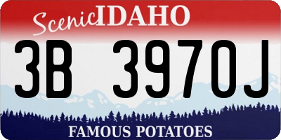 ID license plate 3B3970J
