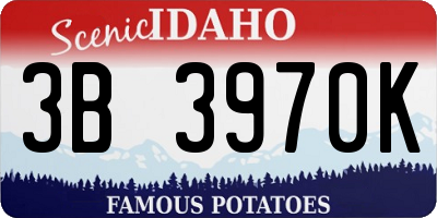 ID license plate 3B3970K