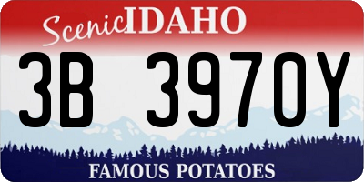 ID license plate 3B3970Y