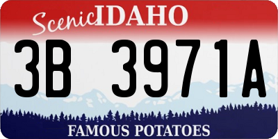 ID license plate 3B3971A