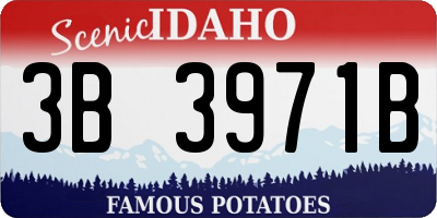 ID license plate 3B3971B