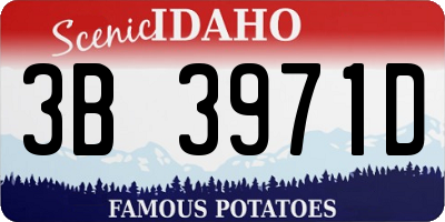 ID license plate 3B3971D