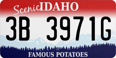 ID license plate 3B3971G