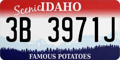 ID license plate 3B3971J