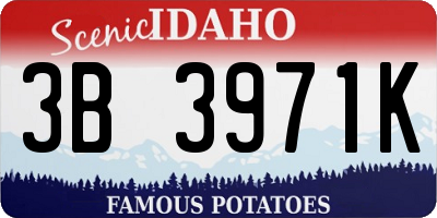 ID license plate 3B3971K