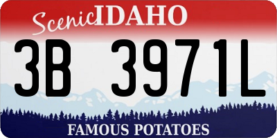 ID license plate 3B3971L