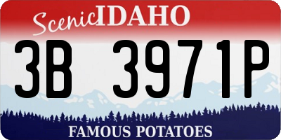 ID license plate 3B3971P
