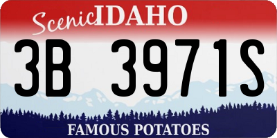 ID license plate 3B3971S
