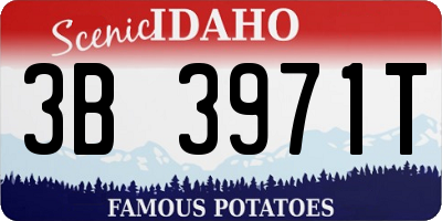 ID license plate 3B3971T