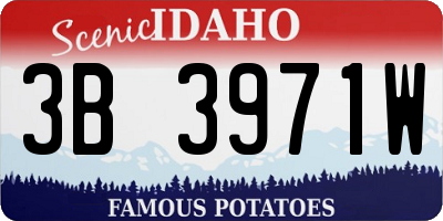 ID license plate 3B3971W
