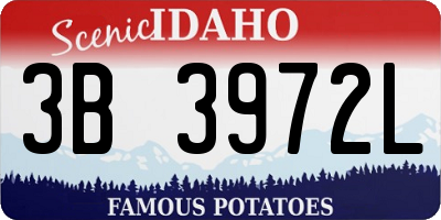 ID license plate 3B3972L