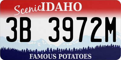 ID license plate 3B3972M