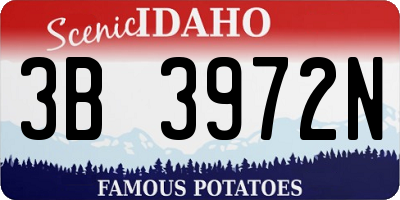 ID license plate 3B3972N