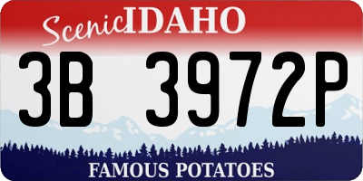 ID license plate 3B3972P
