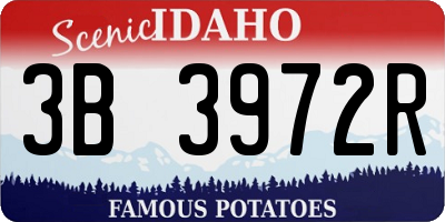 ID license plate 3B3972R