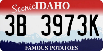 ID license plate 3B3973K