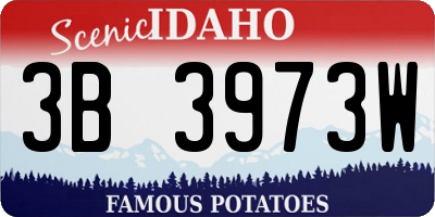 ID license plate 3B3973W