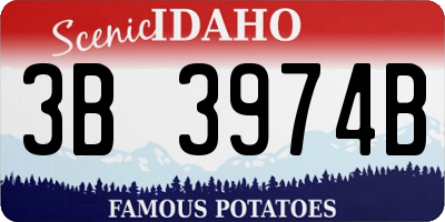 ID license plate 3B3974B