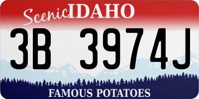 ID license plate 3B3974J