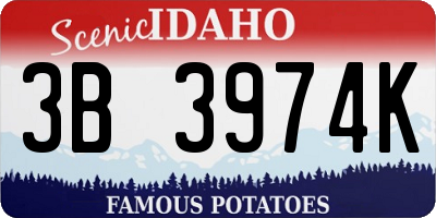 ID license plate 3B3974K