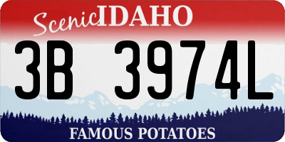ID license plate 3B3974L