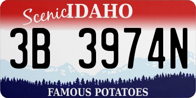 ID license plate 3B3974N