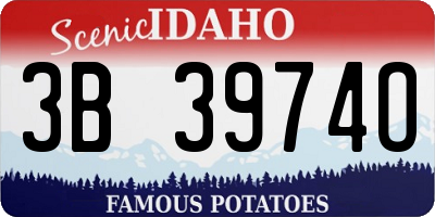 ID license plate 3B3974O